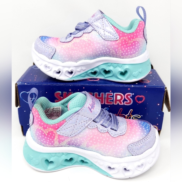 Light Up Slip-On Sneakers, Simply Love Flutter Hearts, Skechers, New, NIB - Picture 2 of 7